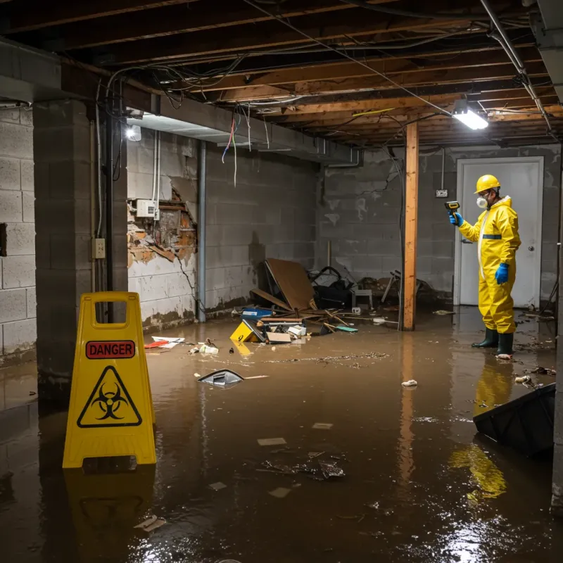 Flooded Basement Electrical Hazard in Fayetteville, NC Property