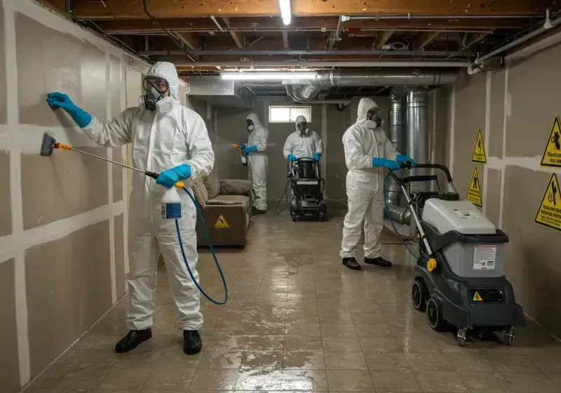 Basement Moisture Removal and Structural Drying process in Fayetteville, NC